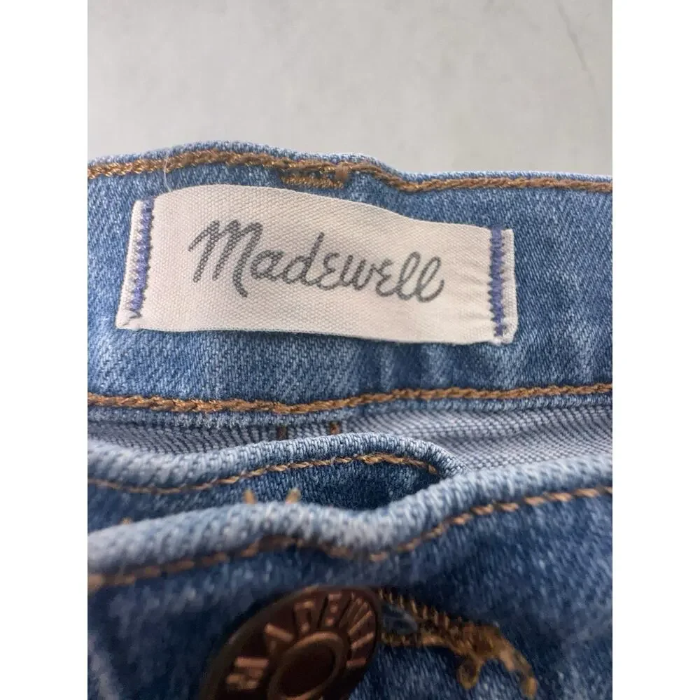 Madewell Perfect Vintage Wide Leg Crop Jeans Womens 27 Blue Fray Hem - Picture 7 of 8